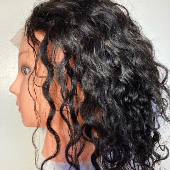 Short Bob Curly Human Hair Lace Front Wig - Picture 11 of 15